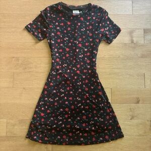 Black and Red Floral Mini Dress
